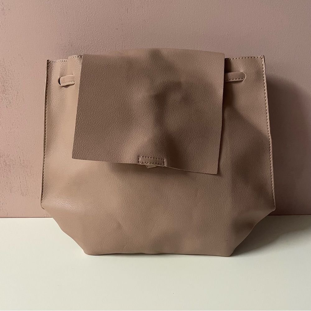 Francesca’s Nudish Blush Pink Lightweight Soft Faux Leather BackPack NWT